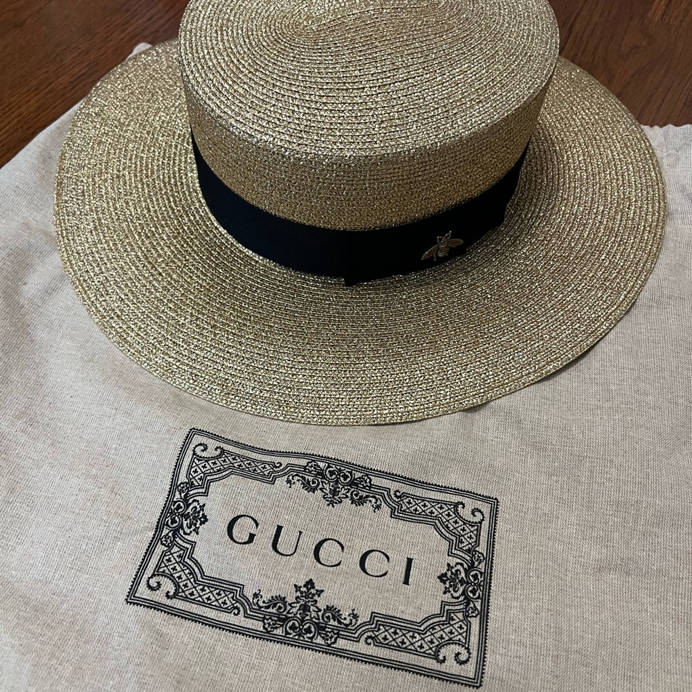 Auth Gucci lame straw hat - Picture 10 of 10